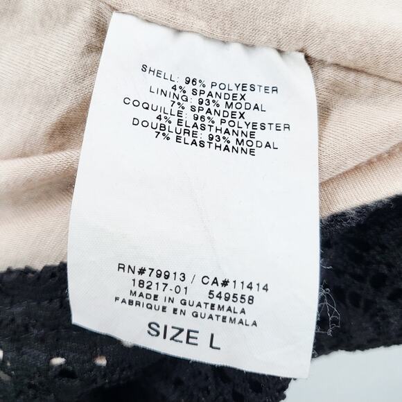 A Pea In The Pod Maternity Black & Tan Lace Crochet Layered Tank Top Women's L - Picture 6 of 7